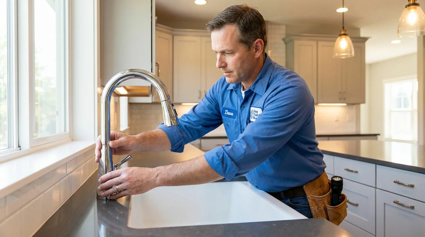 Kitchen faucet installation by Johns Plumbing LLC in Oshkosh